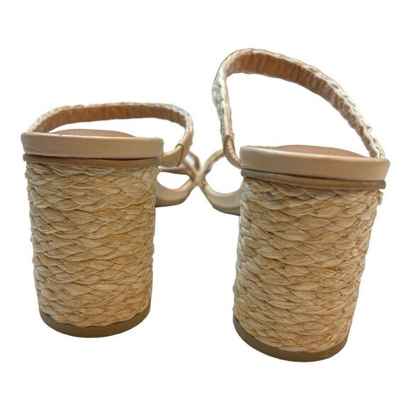 Dolce Vita Womens Myla Square Toe Braided Raffia Block Heel Sandals Beige Size 9 - Picture 9 of 11